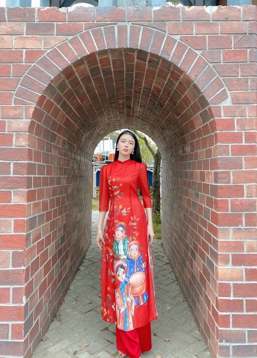 Áo Dài Lụa Tơ 4 Tà Sang Trọng - AV387